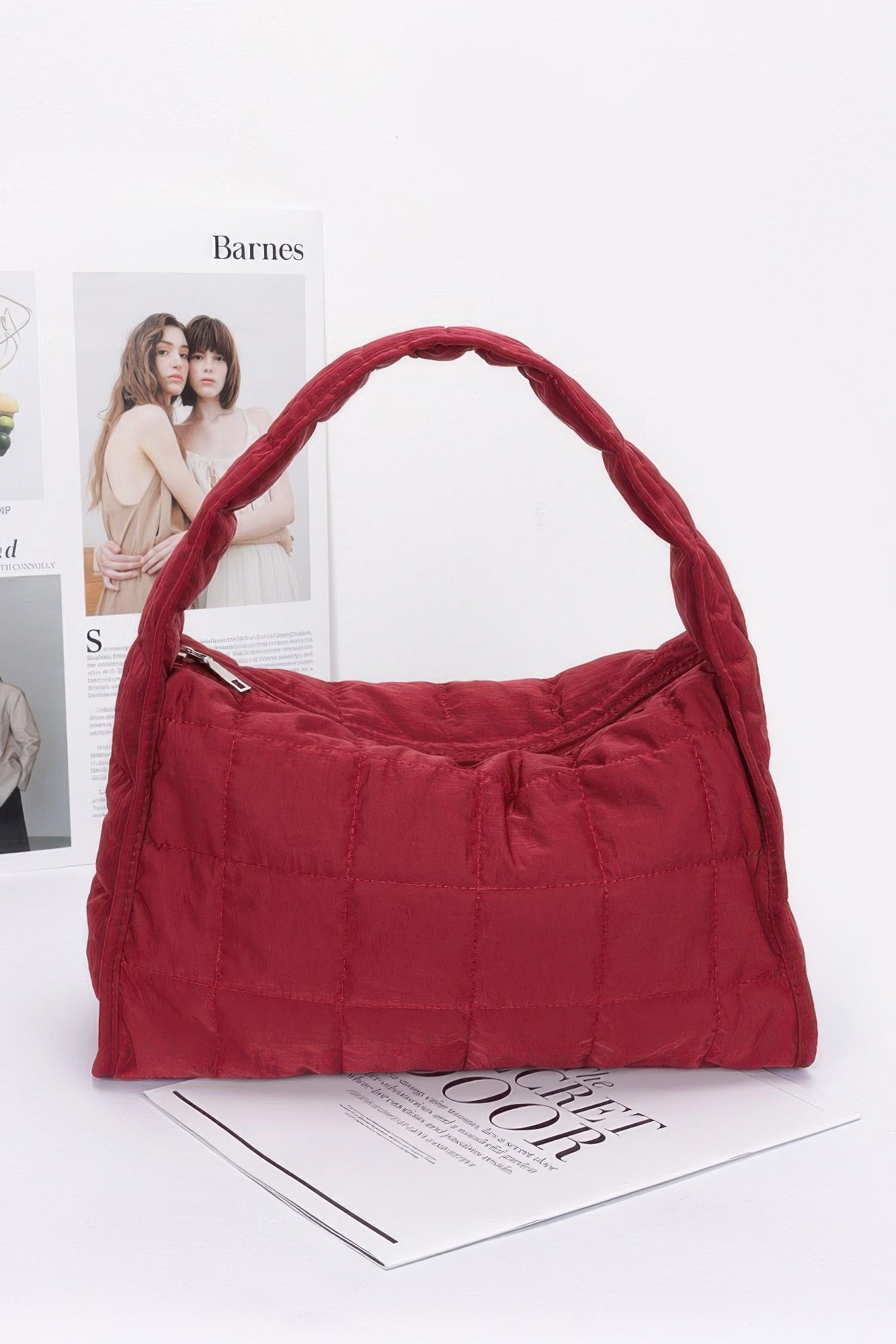 Quilted Nylon Shoulder Bag - All Season Fashion