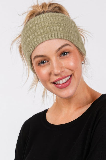 Fuzzy Cable Knit Headband - All Season Fashion