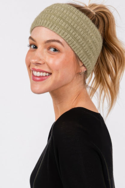 Fuzzy Cable Knit Headband - All Season Fashion