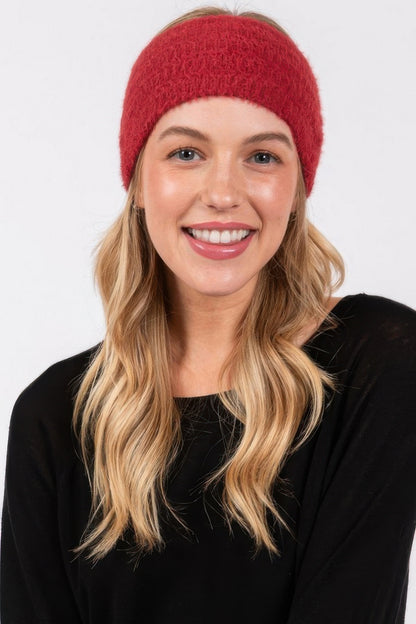 Fuzzy Cable Knit Headband - All Season Fashion
