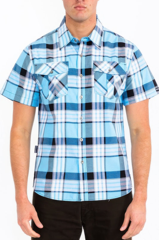 Mens Checkered Two Pocket Shirt - All Season Fashion
