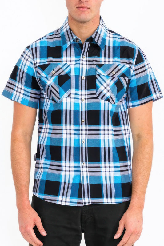 Mens Checkered Two Pocket Shirt - All Season Fashion