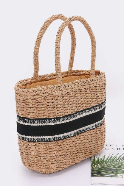 Faux Straw Small Tote Bag - All Season Fashion