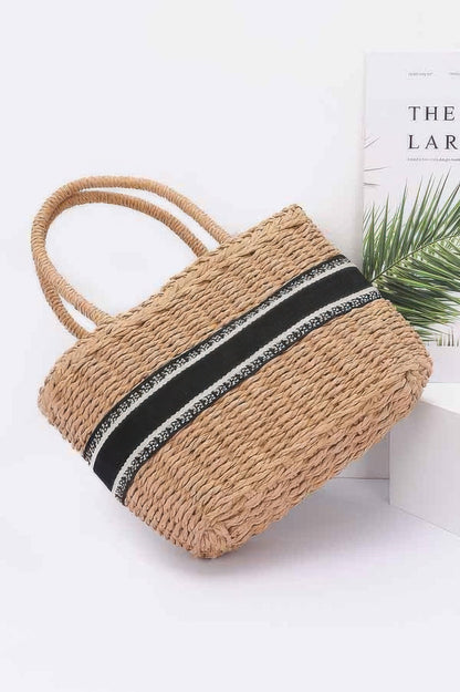 Faux Straw Small Tote Bag - All Season Fashion
