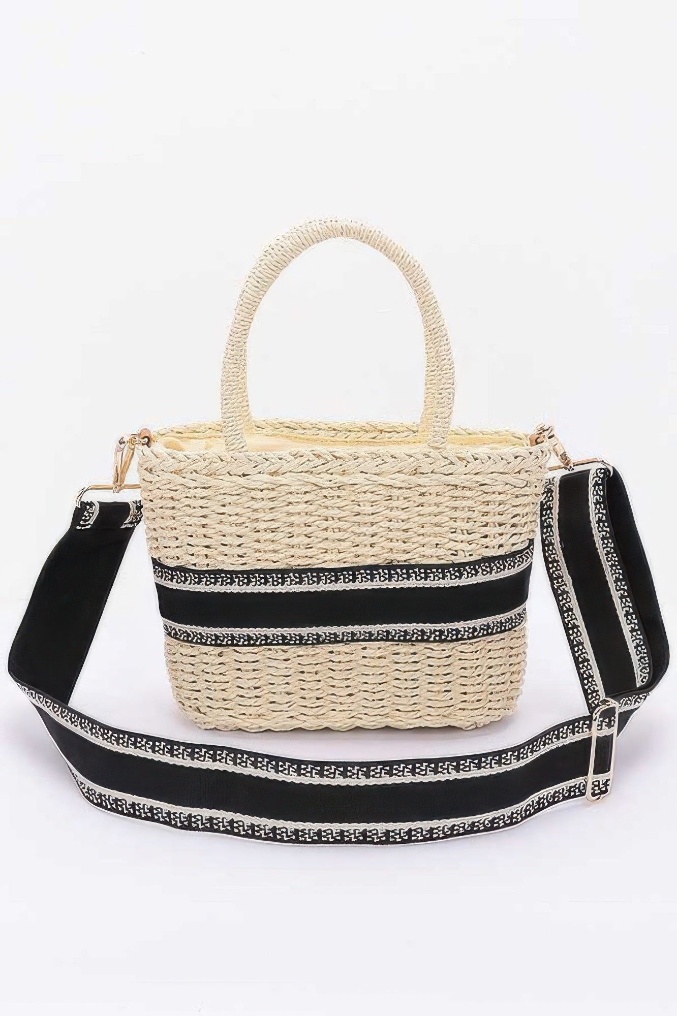 Faux Straw Small Tote Bag - All Season Fashion