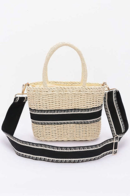 Faux Straw Small Tote Bag - All Season Fashion