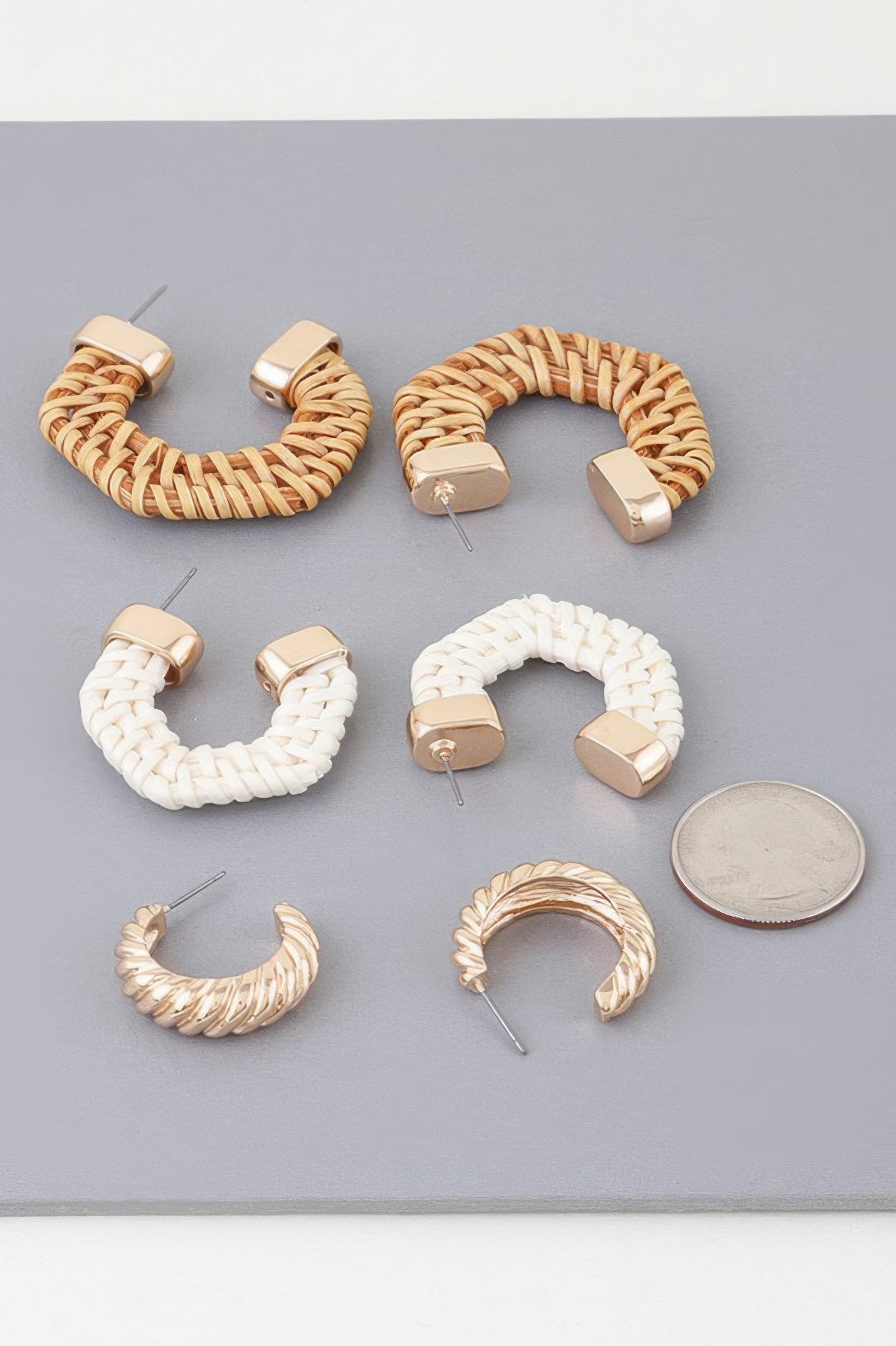Multi Geometric Weaved Hoop Earrings Set - All Season Fashion