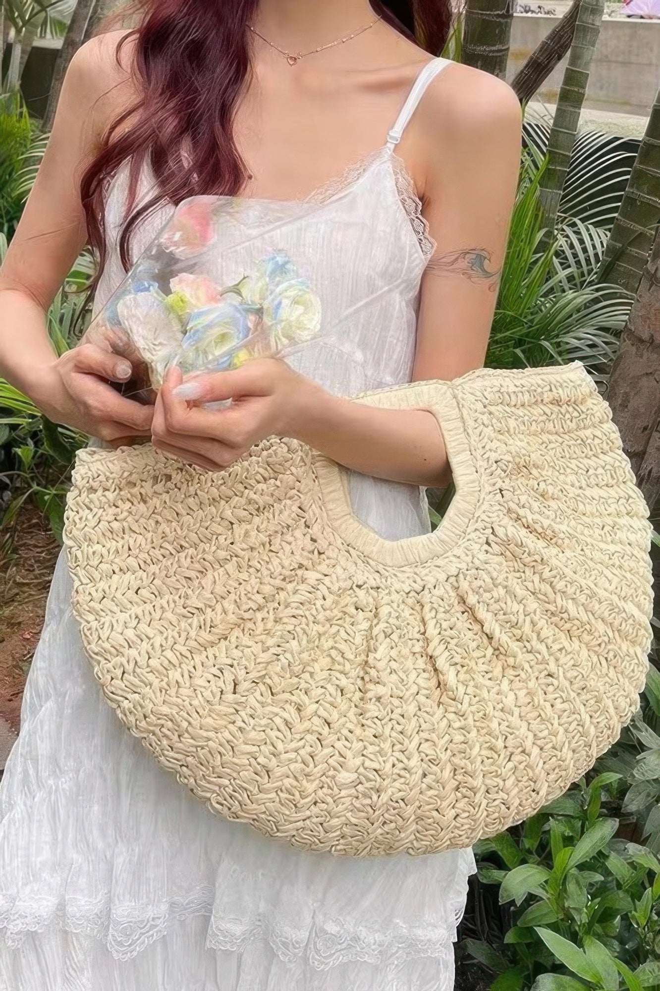 Faux Straw Handmade Handle Bag - All Season Fashion