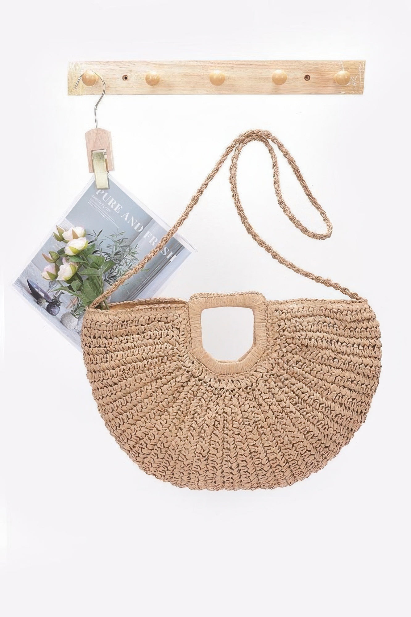 Faux Straw Handmade Handle Bag - All Season Fashion