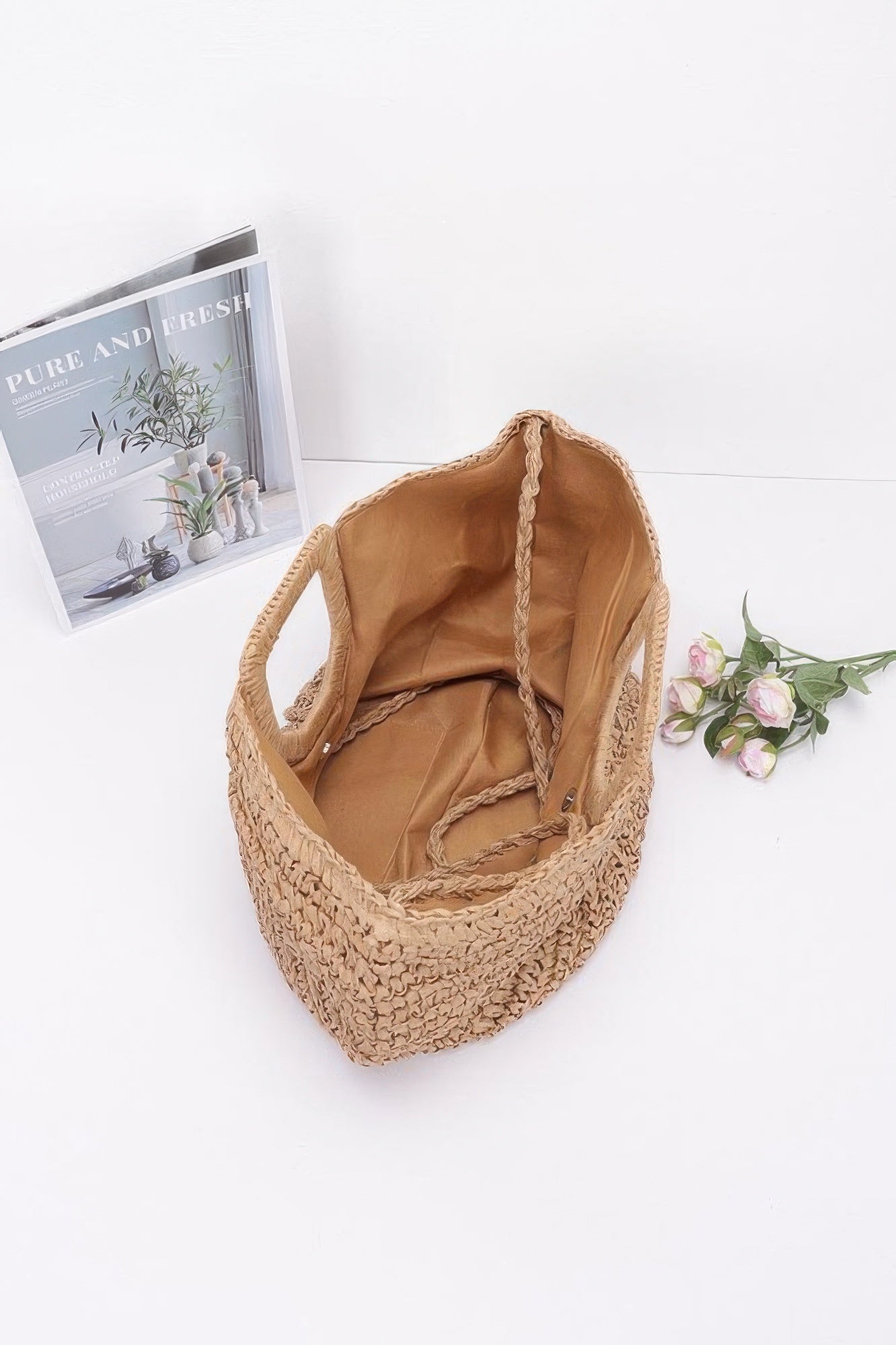 Faux Straw Handmade Handle Bag - All Season Fashion