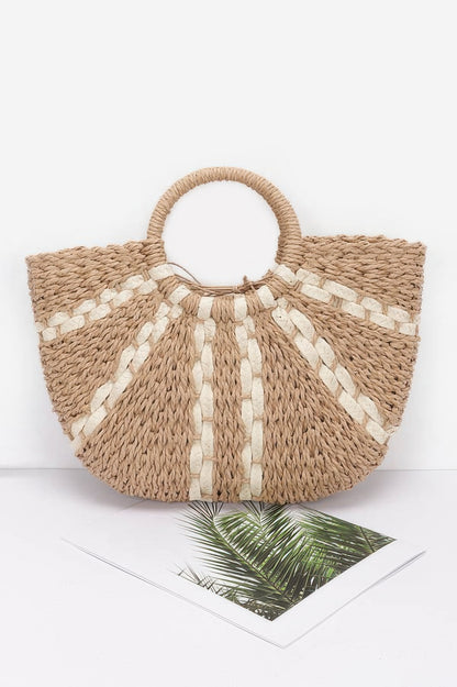 Faux Straw Tote Bag - All Season Fashion