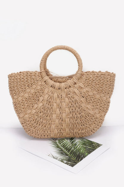 Faux Straw Tote Bag - All Season Fashion
