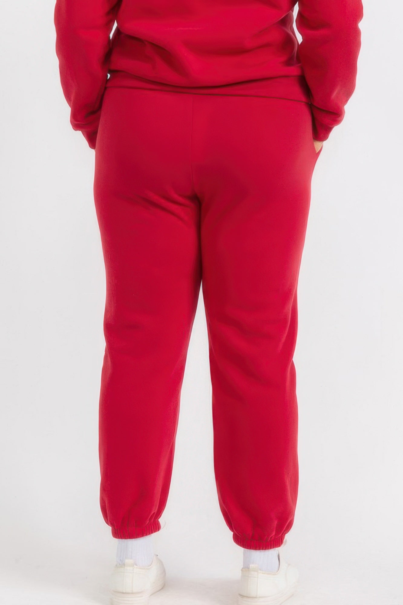 Plus Size Poly Fleece Elastic Waist Joggers - All Season Fashion