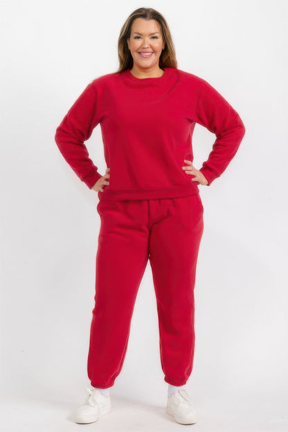 Plus Size Poly Fleece Elastic Waist Joggers - All Season Fashion