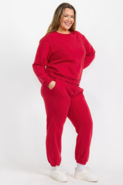 Plus Size Poly Fleece Elastic Waist Joggers - All Season Fashion