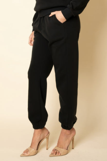 Poly Fleece Elastic Waist Joggers - All Season Fashion