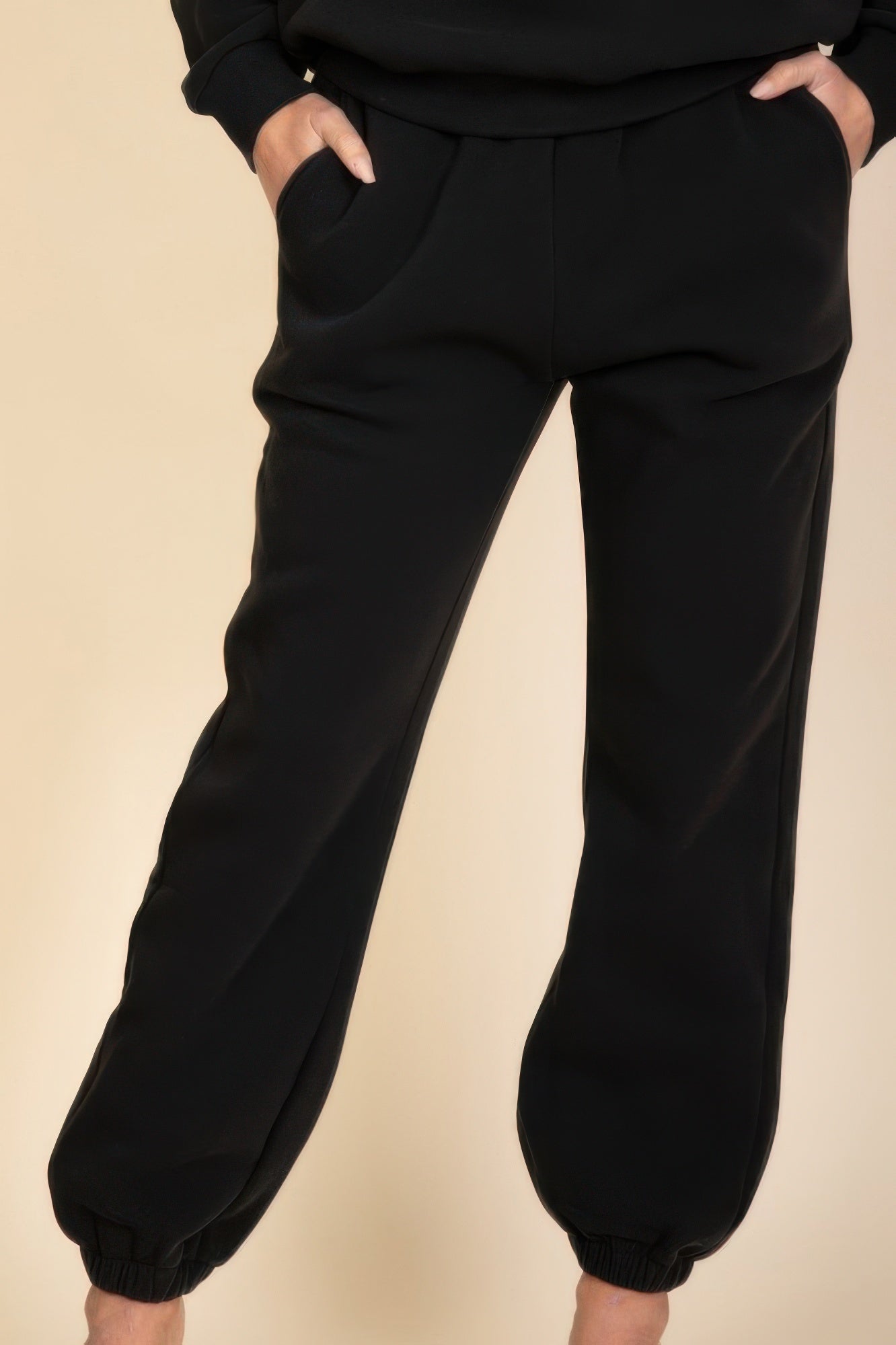 Poly Fleece Elastic Waist Joggers - All Season Fashion