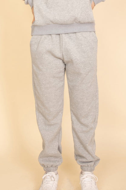 Poly Fleece Elastic Waist Joggers - All Season Fashion