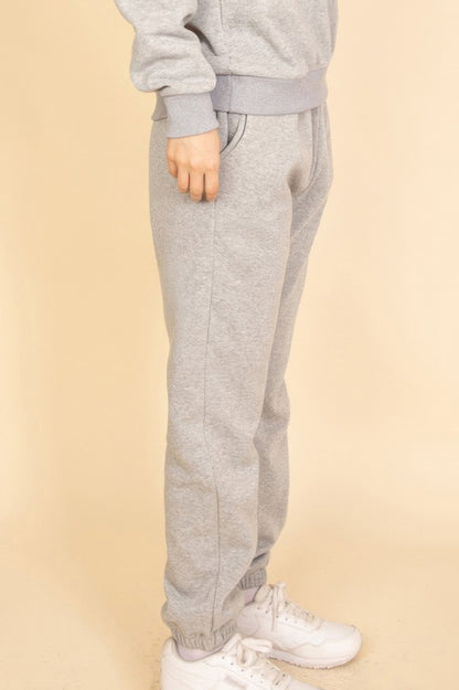 Poly Fleece Elastic Waist Joggers - All Season Fashion