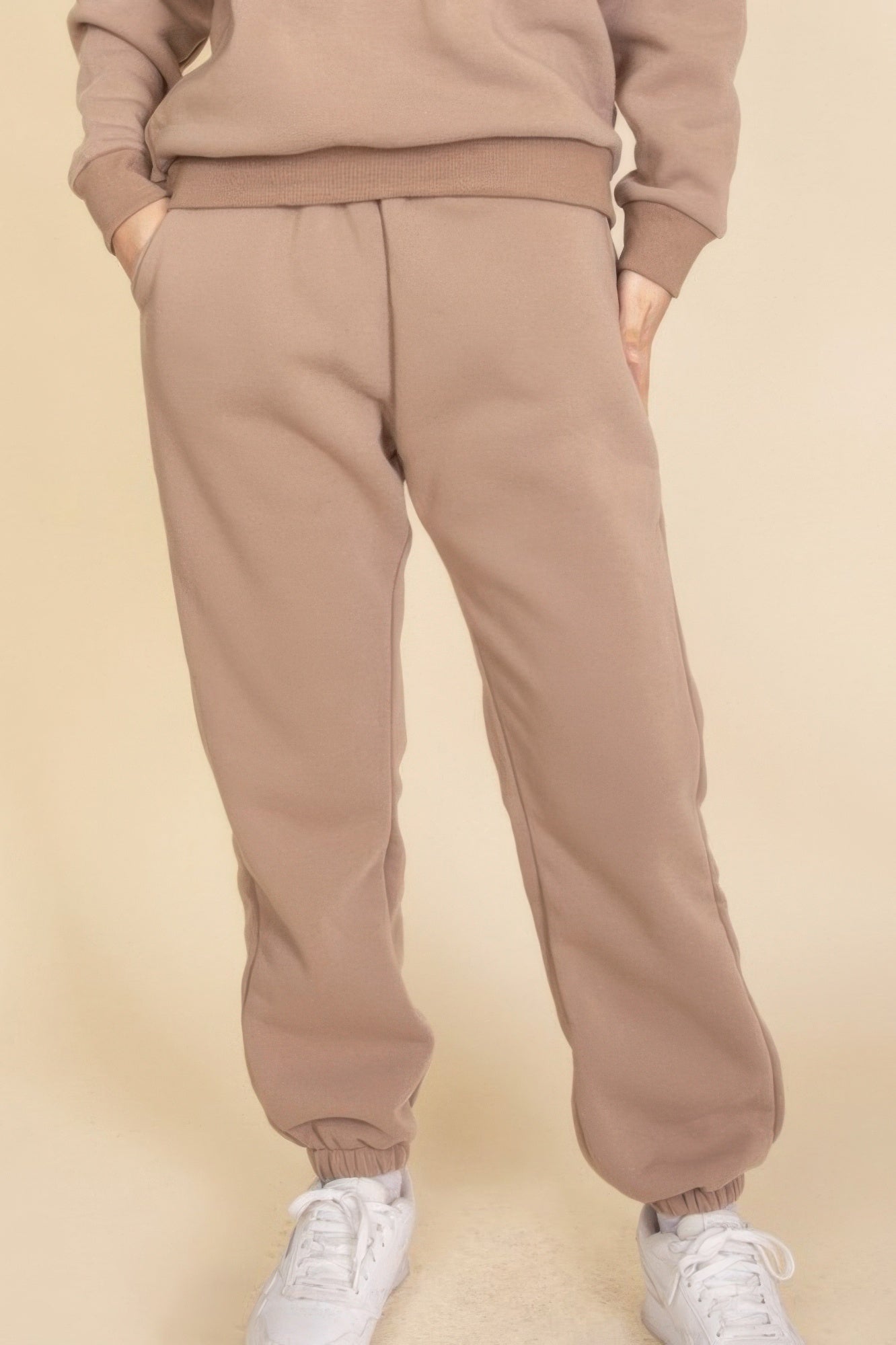 Poly Fleece Elastic Waist Joggers - All Season Fashion