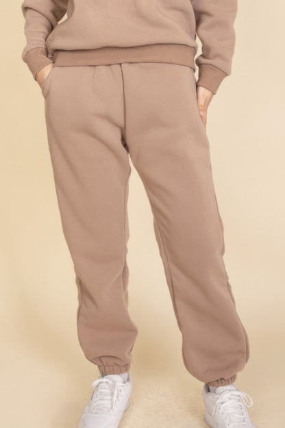 Poly Fleece Elastic Waist Joggers - All Season Fashion