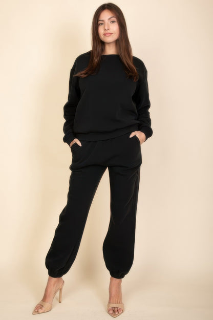 Classic Poly Fleece Crewneck Pullover - All Season Fashion