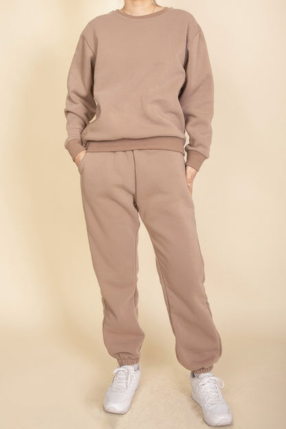 Classic Poly Fleece Crewneck Pullover - All Season Fashion
