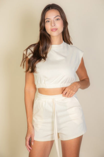 Cap Sleeve Top And Shorts Sets - All Season Fashion