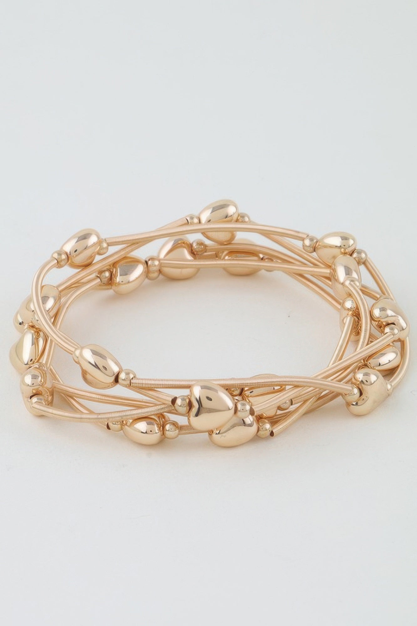 Shiny Heart Tube Beaded Bracelet - All Season Fashion