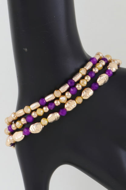 Multi Tone Stone Beaded Bracelet - All Season Fashion