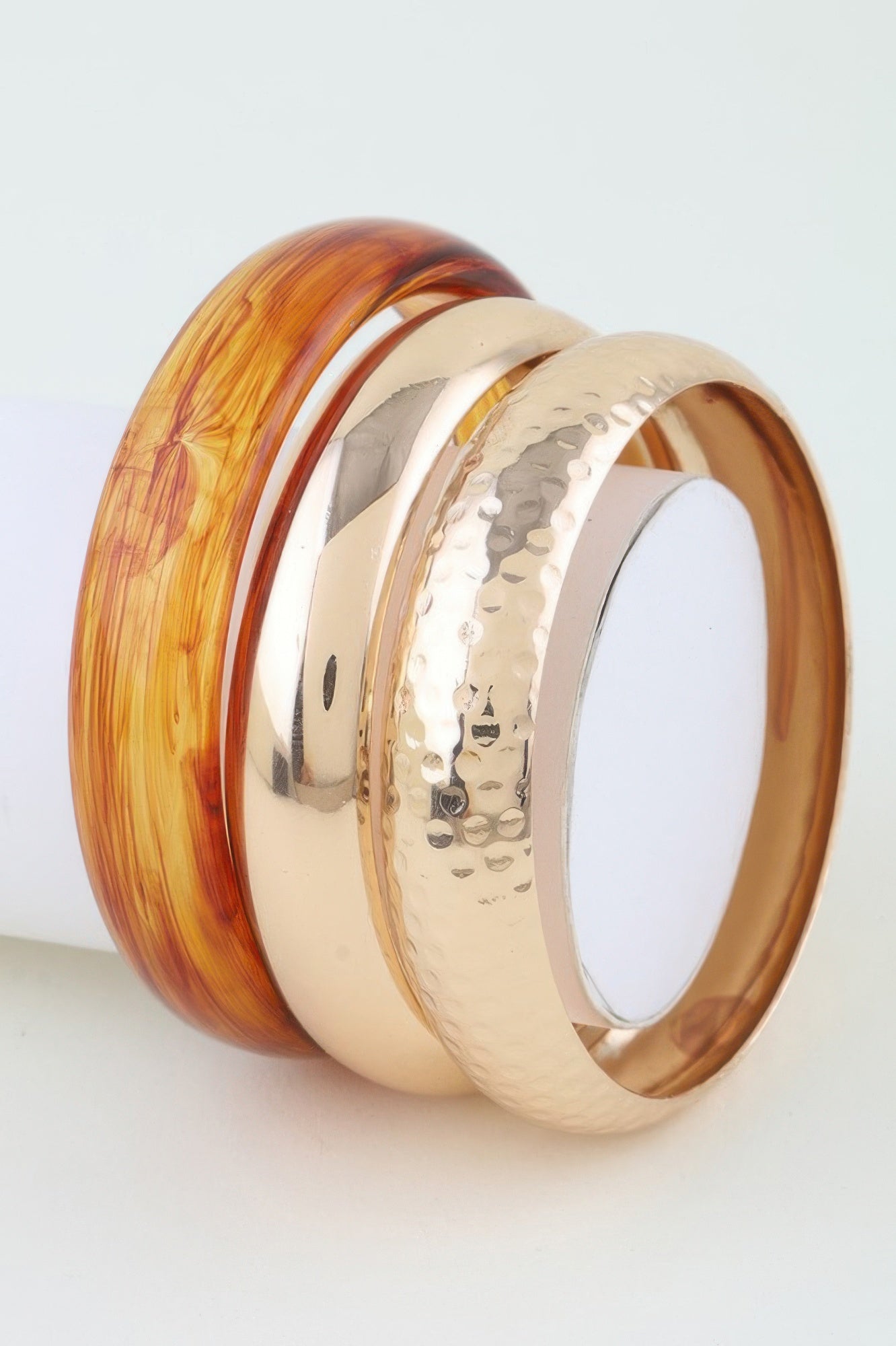 Wide Hammered Stone Bangle Bracelet - All Season Fashion