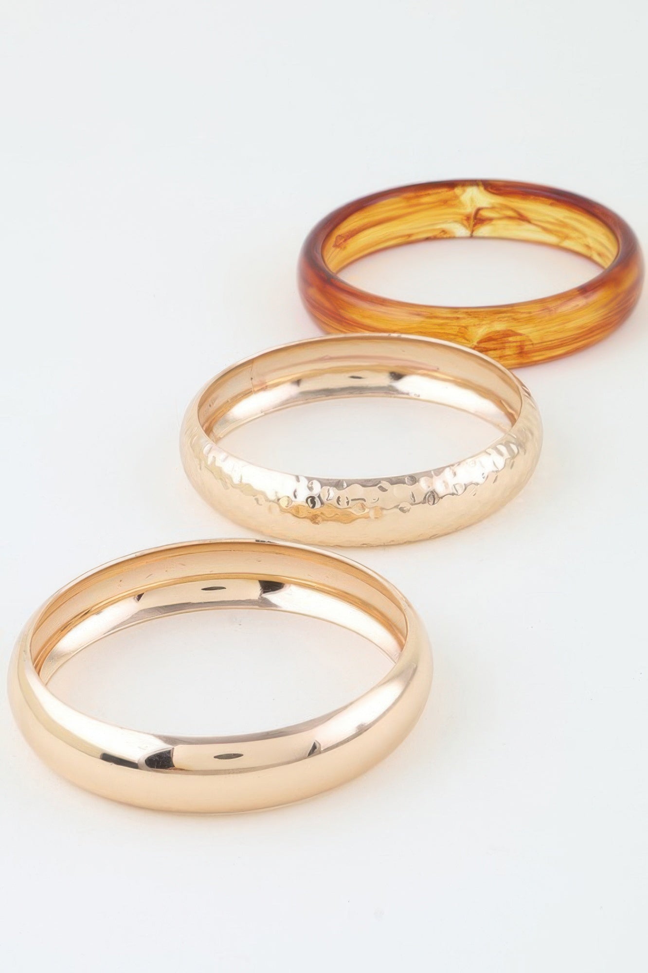 Wide Hammered Stone Bangle Bracelet - All Season Fashion