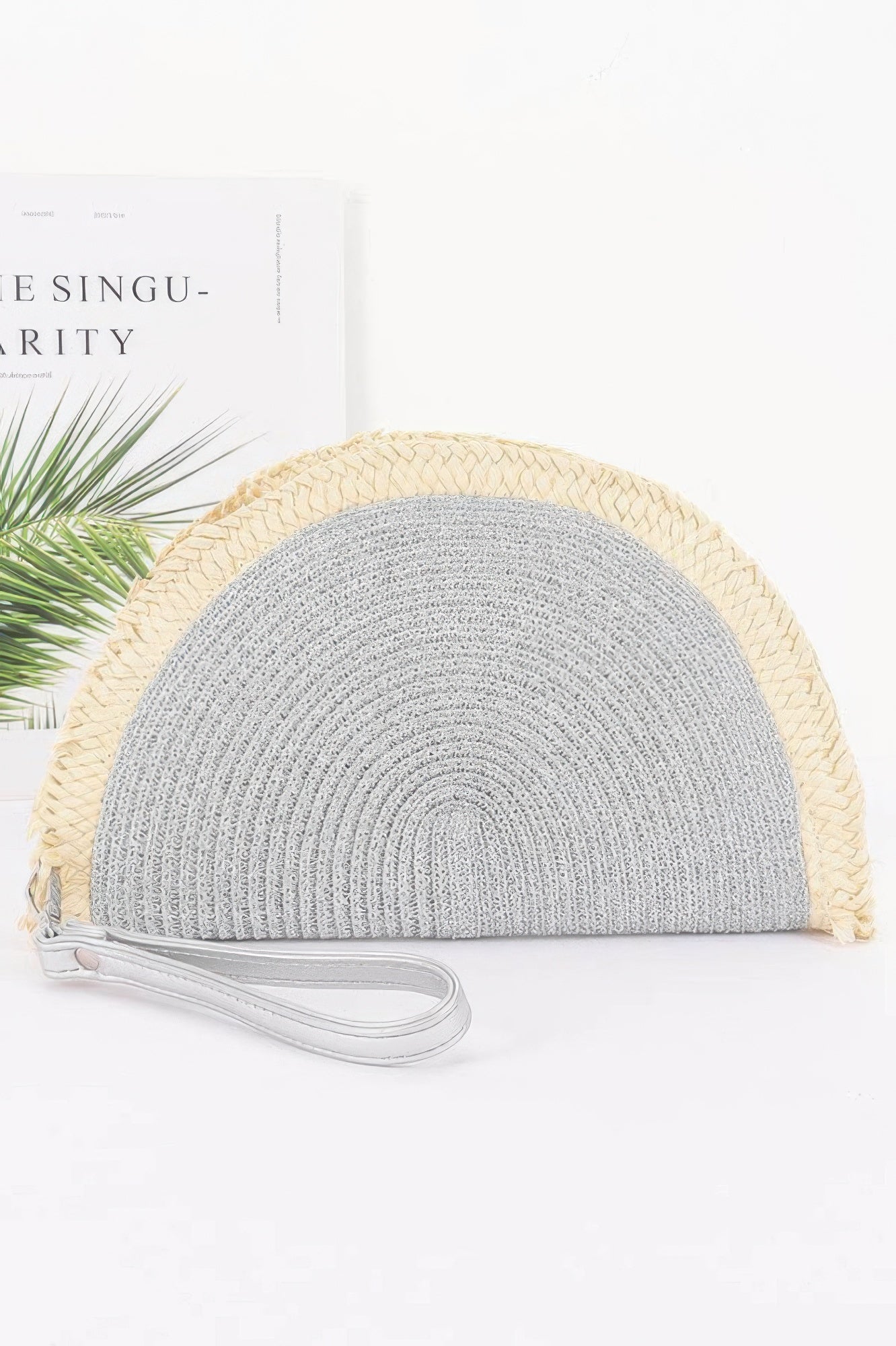 Metallic Faux Straw Clutch - All Season Fashion
