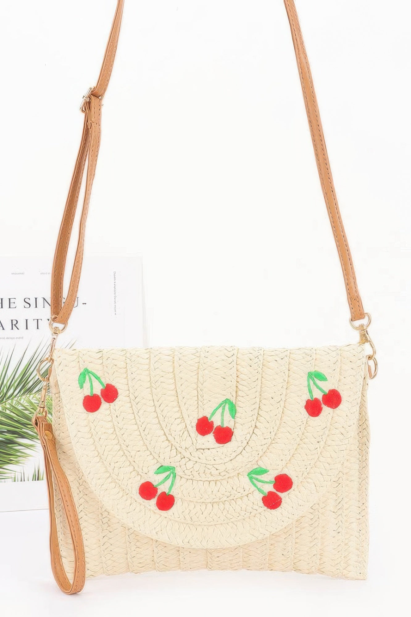 Faux Straw Cherry Clutch - All Season Fashion