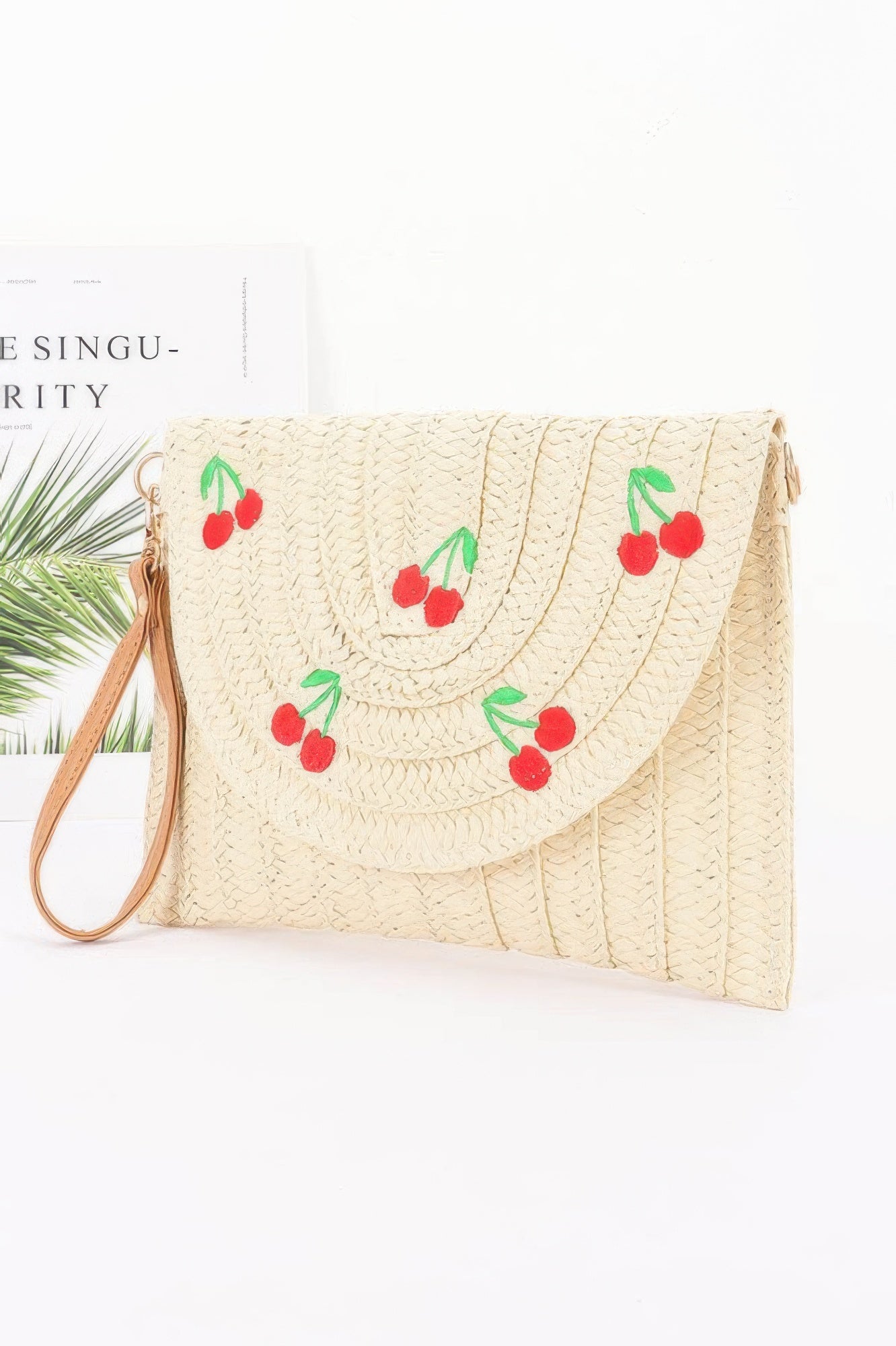 Faux Straw Cherry Clutch - All Season Fashion