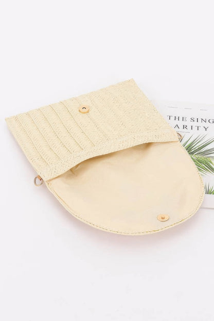 Faux Straw Cherry Clutch - All Season Fashion