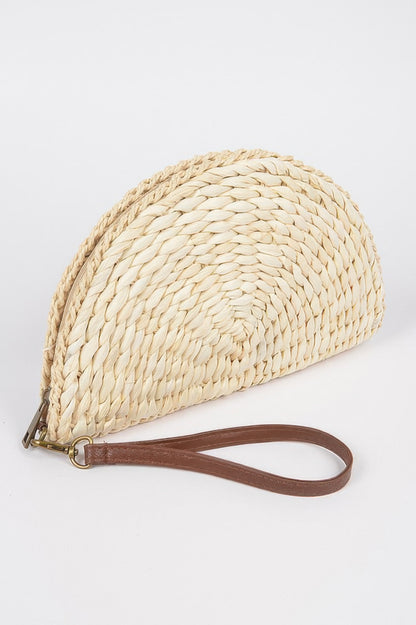 Half Circle Straw Clutch - All Season Fashion