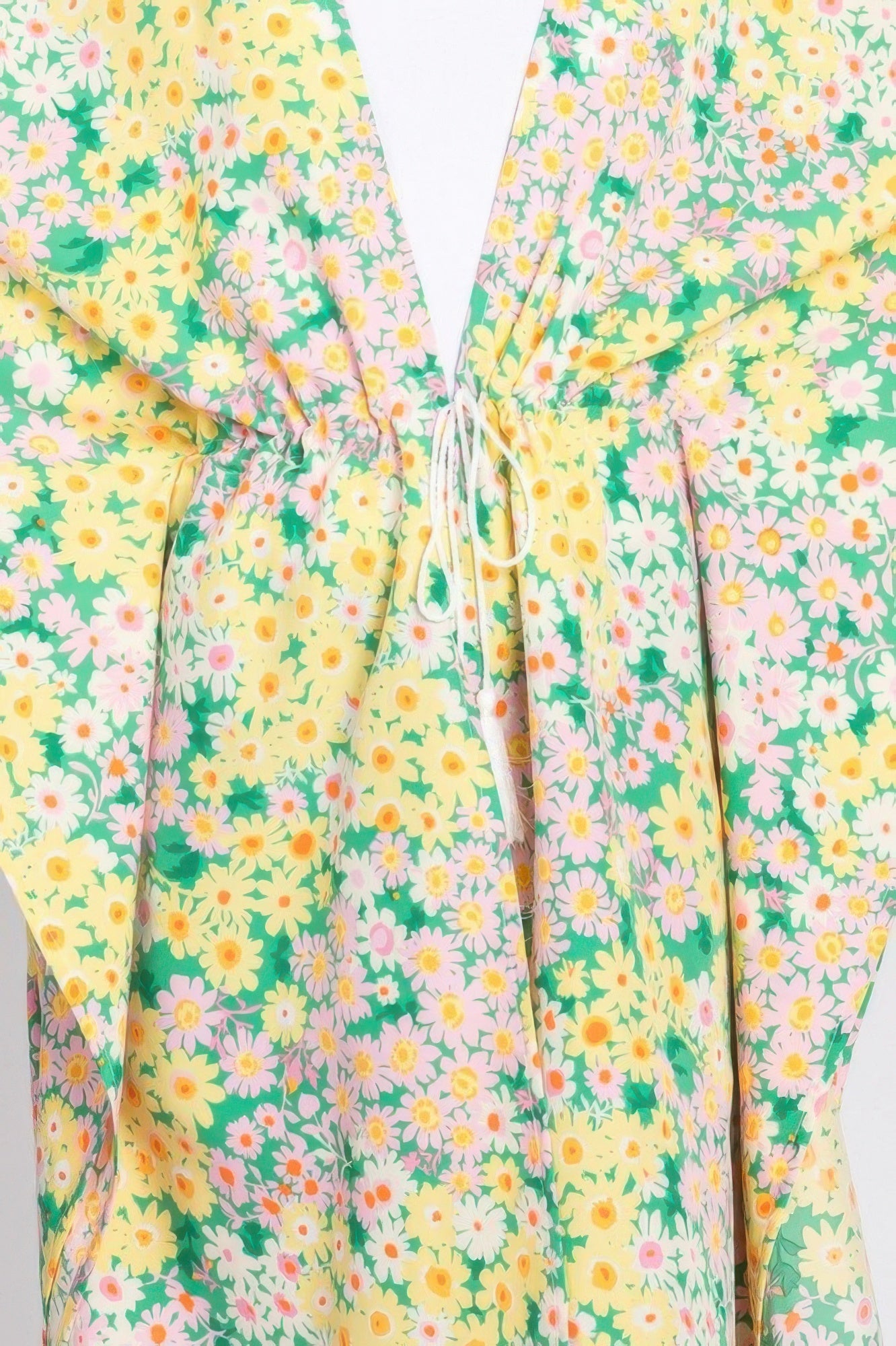 Flower Print Self-tie Drawstring Open Front Cover - All Season Fashion
