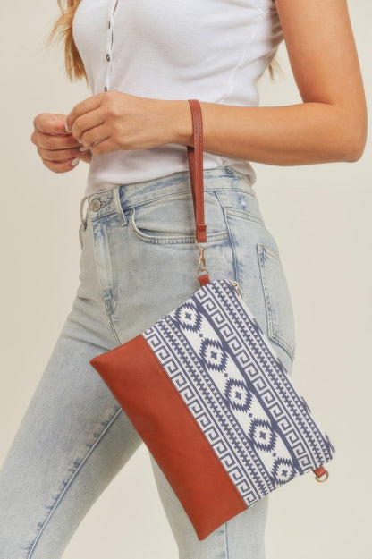 Aztec Crossbody & Wristlet Bag - All Season Fashion