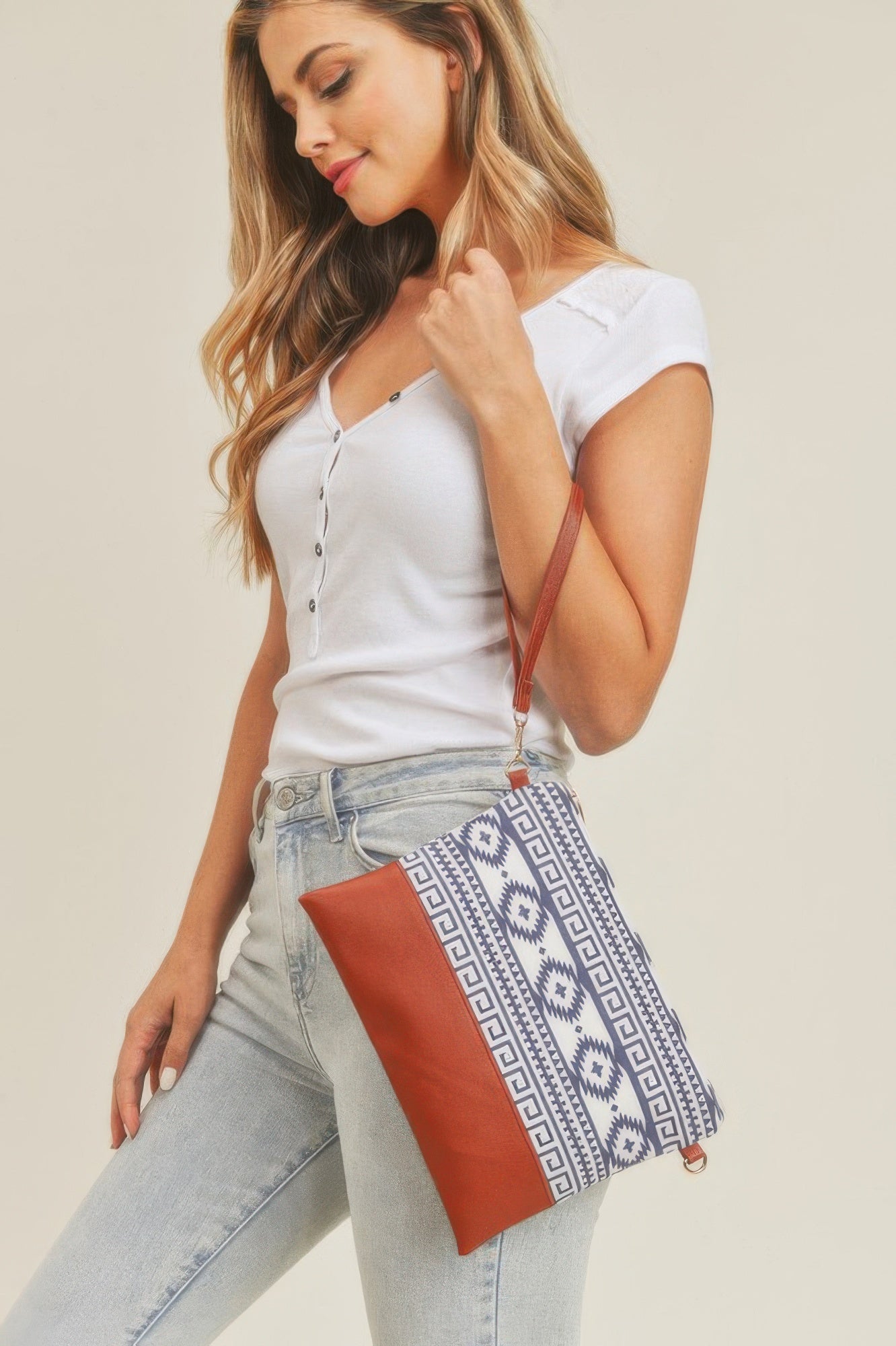 Aztec Crossbody & Wristlet Bag - All Season Fashion