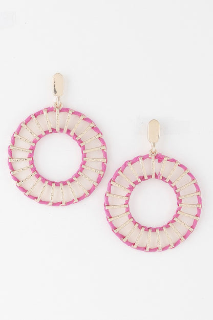 Twisted Weaved Disk Earrings - All Season Fashion