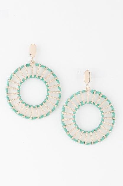 Twisted Weaved Disk Earrings - All Season Fashion