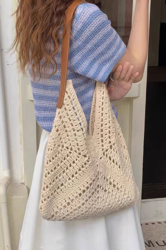 Crochet Shoulder Bag With Pouch - All Season Fashion
