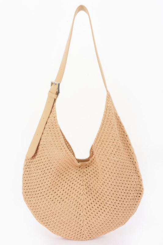 Mesh Crochet Shoulder With Pouch - All Season Fashion