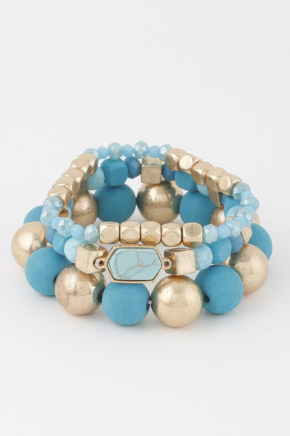 Multi Stone Beaded Bracelet - All Season Fashion