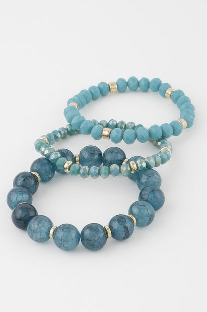 Triple Crystal Beaded Bracelet - All Season Fashion