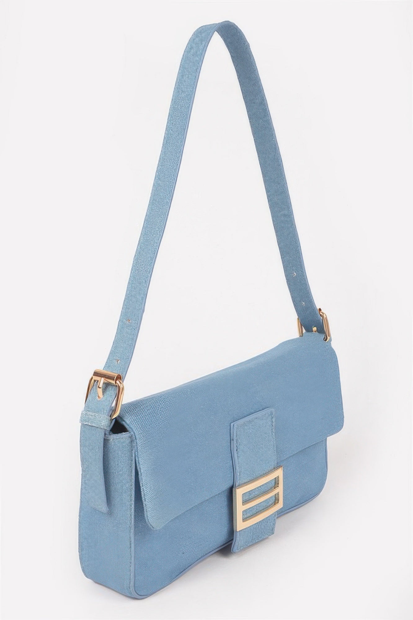 Denim Metal Buckle Shoulder Bag - All Season Fashion