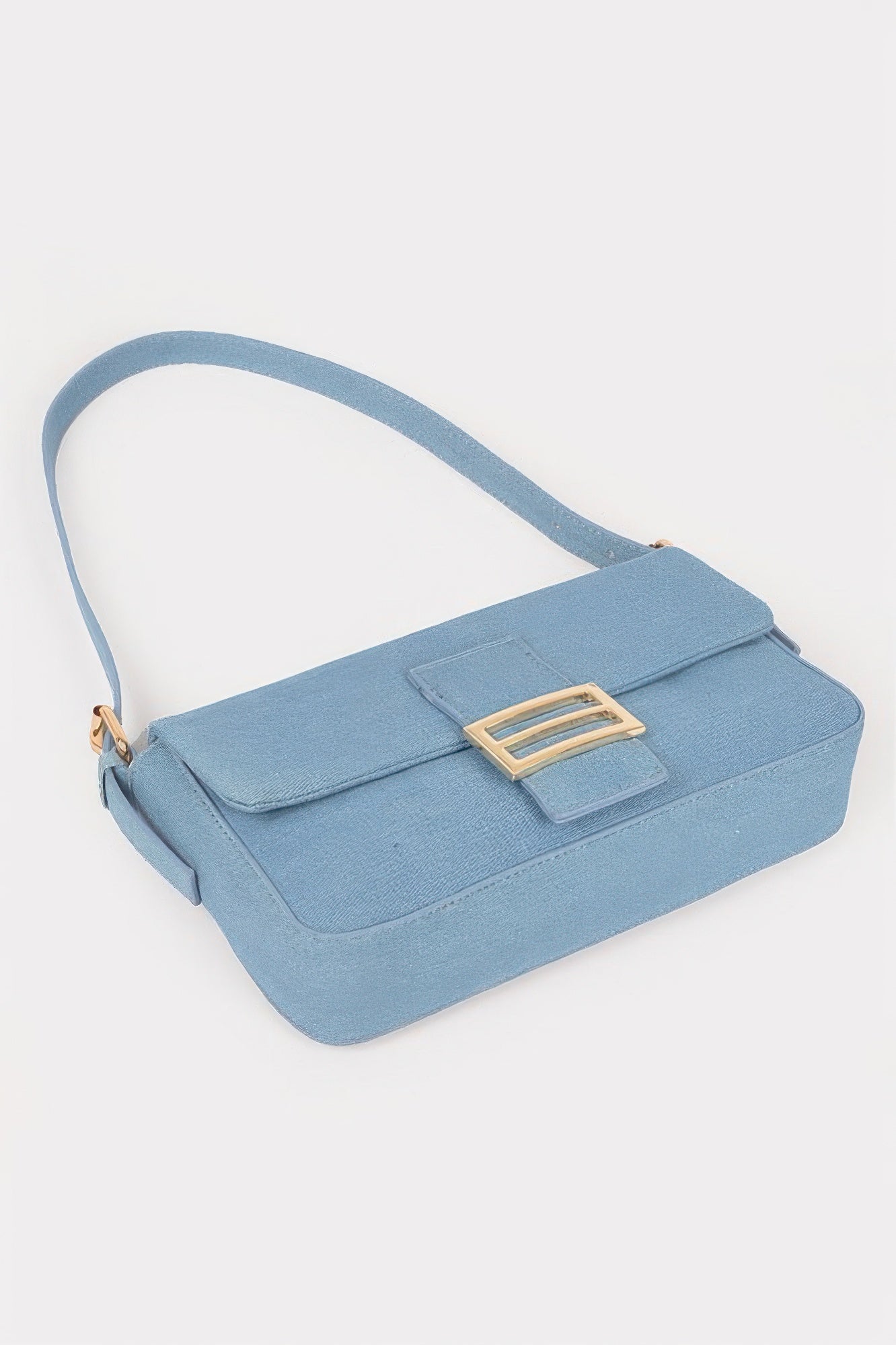 Denim Metal Buckle Shoulder Bag - All Season Fashion