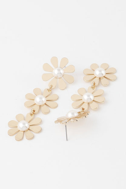 Triple Daisy Drop Earrings - All Season Fashion