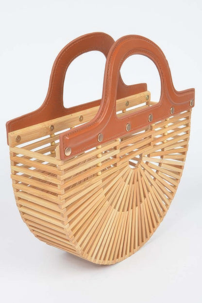 Bamboo Top Handle Bag - All Season Fashion